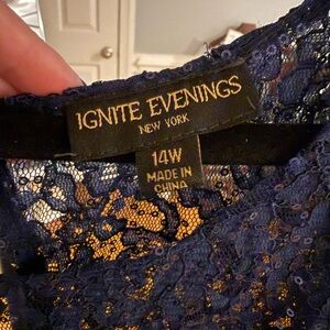Elegant Navy Sequin Cocktail Dress